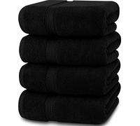 Utopia Towels - 4 Piece Bath Towels Set (69 x 137 CM) Cotton - Black