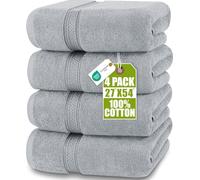 Utopia Towels - 4 Piece Bath Towels Set (69 x 137 CM) Cotton - Cool Grey