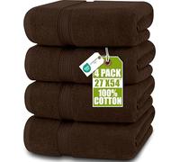 Utopia Towels - 4 Piece Bath Towels Set (69 x 137 CM) - Premium 100% Ring Spun Cotton - Quick Dry, Highly Absorbent, Soft Feel Towels, Perfect for Daily Use (Brown)