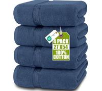 Utopia Towels - 4 Piece Bath Towels Set (69 x 137 CM) Cotton - Navy | Premium 100% Ring Spun Cotton, Quick Dry, Highly Absorbent, Soft Feel Towels, Perfect for Daily Use, Machine Washable
