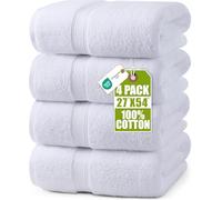 Utopia Towels - 4 Piece Bath Towels Set (69 x 137 CM) Cotton - White
