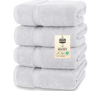 Utopia Towels - 4 Piece Bath Towels Set (69 x 137 CM) - Premium 100% Ring Spun Cotton - Quick Dry, Highly Absorbent, Soft Feel Towels, Perfect for Daily Use (Silver)
