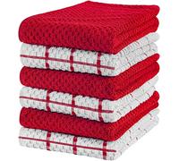 Utopia Towels - 6 Kitchen Towels Set - 38 x 64 cm - 100% Ring Spun Cotton Super Soft and Absorbent Dish Towels, Tea Towels and Bar Towels (Red)
