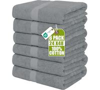 Utopia Towels - 6 Pack Bath Towel Set, 100% Ring Spun Cotton (60 x 120 CM) Medium Lightweight and Highly Absorbent Quick Drying Towels, Premium Towels for Hotel, Spa and Bathroom (Cool Grey)