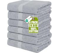 Utopia Towels - 6 Pack Bath Towel Set, 100% Ring Spun Cotton (60 x 120 CM) Medium Lightweight and Highly Absorbent Quick Drying Towels, Premium Towels for Hotel, Spa and Bathroom (Cool Grey)