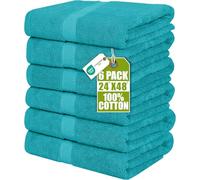 Utopia Towels - 6 Pack Bath Towel Set, 60 x 120 cm, 100% Cotton, Turquoise