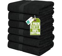 Utopia Towels 6 Pack Medium Bath Towel Set, 24 by 48 Inches, 500 GSM 100% Ring Spun Cotton, Lightweight and Highly Absorbent Quick Drying Premium Towels for Hotel, Spa and Bathroom, Black