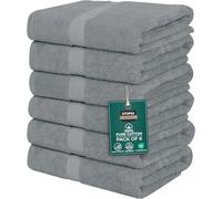 Utopia Towels 6 Pack Small Bath Towel Set, 100% Ring Spun Cotton (22 x 44 Inches) Lightweight and Highly Absorbent Quick Drying Towels, Premium Towels for Hotel, Spa and Bathroom (Cool Grey)