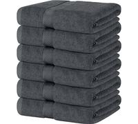 Utopia Towels 6 Pack Small Bath Towel Set, 22 by 44 Inches, 500 GSM 100% Ring Spun Cotton, Lightweight and Highly Absorbent Quick Drying Premium Towels for Hotel, Spa and Bathroom, Grey