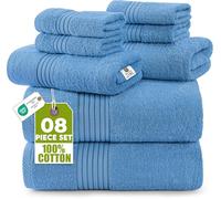 Utopia Towels - 600 GSM 8-Piece Premium Towel Set, 2 Bath Towels, 2 Hand Towels and 4 Washcloths -100% Ring Spun Cotton - Machine Washable, Super Soft and Highly Absorbent (Electric Blue)