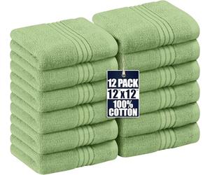 Utopia Towels 700 Gsm Washcloths 12Pack (Sage Green) 12 Washcloths Sage Green