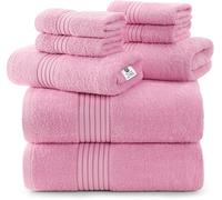Utopia Towels 8-Piece Luxury Towel Set, 2 Bath Towels, 2 Hand Towels, and 4 Wash Cloths, 600 GSM 100% Ring Spun Cotton Highly Absorbent Towels for Bathroom, Sports, and Hotel (Pink)