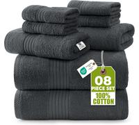 Utopia Towels 8 Piece Premium Towel Set, 2 Bath, 2 Hand, and 4 Washcloths, 100%