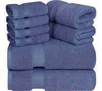 Utopia Towels 8 Piece Premium Towel Set, 2 Bath, 2 Hand, and 4 Washcloths, 100% Ring Spun Cotton, Highly Absorbent Towels for Bathroom, Sports, and Hotel, (Navy, 8)