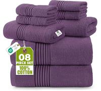 Utopia Towels 8-Piece Premium Towel Set, 2 Bath Towels, 2 Hand Towels, and 4 Wash Cloths, 100% Ring Spun Cotton Highly Absorbent Towels for Bathroom, Sports, and Hotel (Plum)