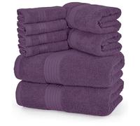 Utopia Towels 8-Piece Premium Towel Set, 2 Bath Towels, 2 Hand Towels, and 4 Wash Cloths, 100% Ring Spun Cotton Highly Absorbent Towels for Bathroom, Sports, and Hotel (Plum)
