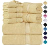 Utopia Towels 8 Piece Towel Set, 100% Cotton, Beige