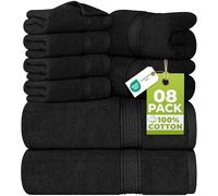 Utopia Towels 8 Piece Towel Set, 100% Cotton, Black