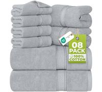 Utopia Towels 8 Piece Towel Set, 100% Cotton, Cool Grey