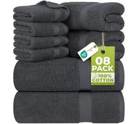 Utopia Towels 8 Piece Towel Set, 100% Cotton, Gray