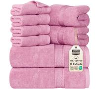 Utopia Towels 8 Piece Towel Set - 2 Bath Towels, 2 Hand Towels and 4 W