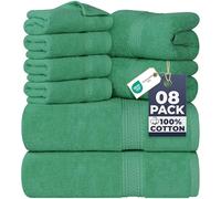 Utopia Towels 8 Piece Towel Set - 2 Bath Towels, 2 Hand Towels and 4 Washcloths Cotton Hotel Quality Super Soft and Highly Absorbent (Hunter Green)