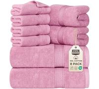 Utopia Towels 8 Piece Towel Set - 2 Bath Towels, 2 Hand Towels and 4 Washcloths Cotton Hotel Quality Super Soft and Highly Absorbent (Pink)