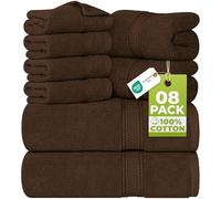 Utopia Towels 8 Piece Towel Set - 2 Bath Towels, 2 Hand Towels and 4 Washcloths Cotton Hotel Quality Super Soft and Highly Absorbent (Brown)