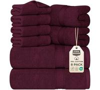 Utopia Towels 8 Piece Towel Set - 2 Bath Towels, 2 Hand Towels and 4 Washcloths Cotton Hotel Quality Super Soft and Highly Absorbent (Burgundy)