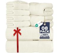 Utopia Towels 8 Piece Towel Set - 2 Bath Towels, 2 Hand Towels and 4 Washcloths Cotton Hotel Quality Super Soft and Highly Absorbent (Ivory)