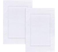 Utopia Towels Cotton Banded Bath Mats, White [Not a Bathroom Rug] 21 x 34 Inches, 100% Ring Spun Cotton - Highly Absorbent and Machine Washable Shower Bathroom Floor Mat (Pack of 2)