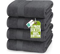 Utopia Towels Bath Towels Set 700 GSM, 100% Combed Cotton Towels, 4 Pack, Grey