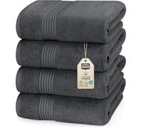 Utopia Towels Bath Towels Set 700 GSM, 100% Combed Cotton Towels, 4 Pack, Grey