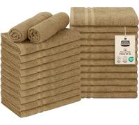 Utopia Towels Bleach Proof Cotton Salon Towel 16" x 27", 100% Cotton Gym Hand Towel, 24-Pack, Camel