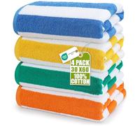 Utopia Towels Cabana Beach Towels 76x152cm, 4 Pack, Cotton, Striped