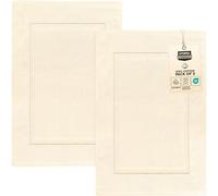 Utopia Towels Cotton Banded Bath Mats, Ivory, [Not a Bathroom Rug] 21 x 34 Inches, 100% Ring Spun Cotton - Highly Absorbent and Machine Washable Shower Bathroom Floor Towel (Pack of 2) (UT1044)