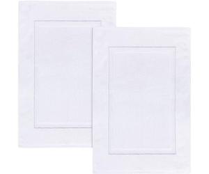 Utopia Towels Cotton Banded Bath Mats, [Not a Bathroom Rug], 53 x 86 CM, 100% Ring Spun Cotton - Highly Absorbent and Machine Washable Shower Bathroom Foot Towel (Pack of 2, White)