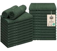 Utopia Towels Cotton Bleach Proof Salon Towels (16x27 inches) - Bleach Safe Gym Hand Towel (24 Pack, Forest Green)