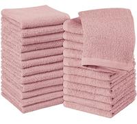 Utopia Towels Cotton Washcloths Set - 100% Ring Spun Cotton, Premium Quality Flannel Face Cloths, Highly Absorbent and Soft Feel Fingertip Towels (24 Pack, Dusty Pink)