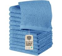 Utopia Towels Cotton Washcloths Set - 100% Ring Spun Cotton, Premium Quality Flannel Face Cloths, Highly Absorbent and Soft Feel Fingertip Towels (12 Pack, Electric Blue)
