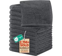 Utopia Towels Cotton Washcloths Set - 100% Ring Spun Cotton, Premium Quality Flannel Face Cloths, Highly Absorbent and Soft Feel Fingertip Towels (12 Pack, Grey)