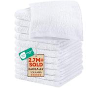 Utopia Towels Cotton Washcloths Set - 100% Ring Spun Cotton, Premium Quality Flannel Face Cloths, Highly Absorbent and Soft Feel Fingertip Towels (12 Pack, White)