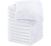 Utopia Towels Cotton Washcloths Set - 100% Ring Spun Cotton, Premium Quality Flannel Face Cloths, Highly Absorbent and Soft Feel Fingertip Towels (12 Pack, White)