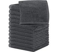 Utopia Towels Cotton Washcloths Set - 100% Ring Spun Cotton, Premium Quality Flannel Face Cloths, Highly Absorbent and Soft Feel Fingertip Towels (12 Pack, Grey)