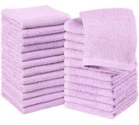 Utopia Towels - Cotton Washcloths Set - 100% Ring Spun Cotton, Premium Quality Flannel Face Cloths, Highly Absorbent and Soft Feel Fingertip Towels (24 Pack, Lavender)