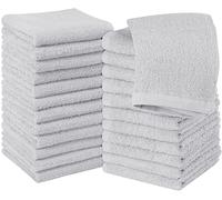 Utopia Towels Cotton Washcloths Set - Pack of 24-100% Ring Spun Cotton, Premium Quality Flannel Face Cloths, Highly Absorbent and Soft Feel Fingertip Towels (24 Pack, Silver)