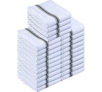 Utopia Towels Dish Towels, 15 x 25 Inches, 100% Ring Spun Cotton Super Absorbent Linen Kitchen Towels, Soft Reusable Cleaning Bar and Tea Towels Set (24 Pack, Black)