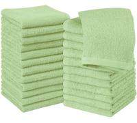 Utopia Towels Flannel Face Cloths Set, 24-Pack, 30 x 30 cm, Sage green | 100% Ring Spun Cotton, Highly Absorbent and Soft Feel, Perfect for Cleaning Dishes, Machine Washable Hotel and Spa Quality