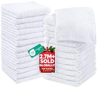 Utopia Towels - Flannel Face Cloths Set - 30 x 30 cm - 100% Ring Spun Cotton, Premium Quality Washcloths, Highly Absorbent and Soft Feel Face Towels, Perfect for Cleaning Dishes (24-Pack, White)