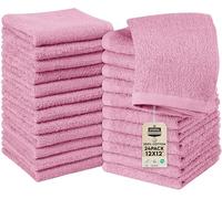 Utopia Towels - Flannel Face Cloths Set - 30 x 30 cm - 100% Ring Spun Cotton, Premium Quality Washcloths, Highly Absorbent and Soft Feel Face Towels, Perfect for Cleaning Dishes (24-Pack, Pink)